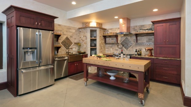 white kitchen brown