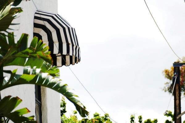 Black and white striped awning 600 Unsplash