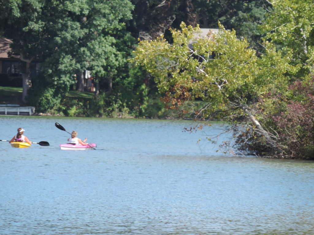 Kayaking on Bogie Lake in White Lake Township Michigan