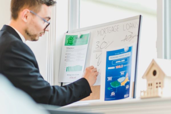Man writing on whiteboard