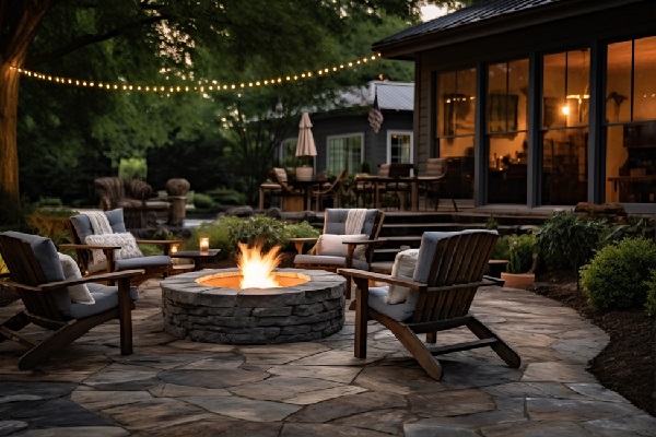 Patio with firepit Freepik
