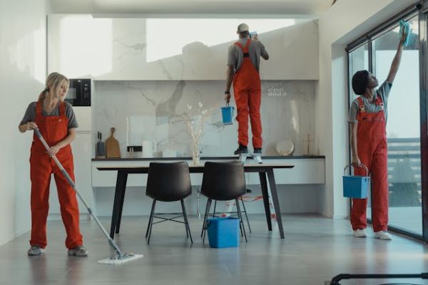 People cleaning a dining room 600 Pexels