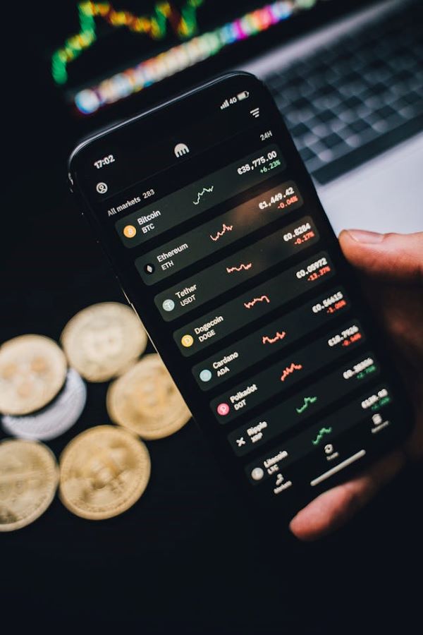 Person holding smartphone with bitcoin info 600 Pexels