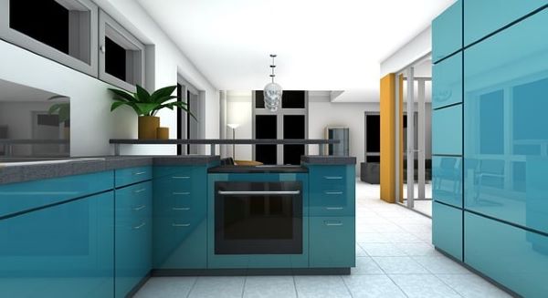 Teal kitchen 600 Pixabay