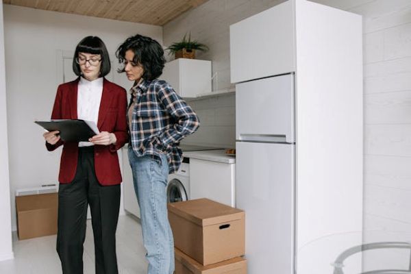 Two women looking at a clipboard 600 Pexels
