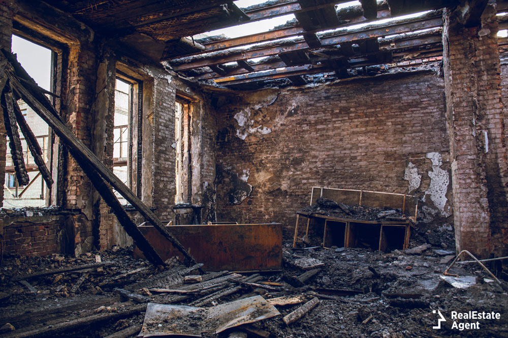 ruins after wildfire