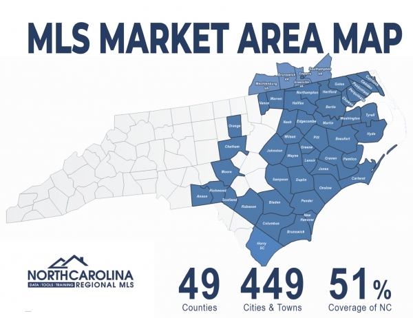 NCRMLS now covers over 50% North Carolina