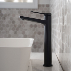 Incorporate black faucets in the bathroom for a different interior feel