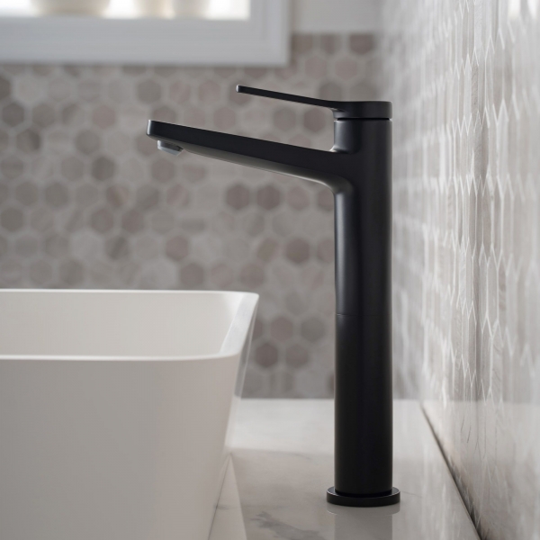 Incorporate black faucets in the bathroom for a different interior feel