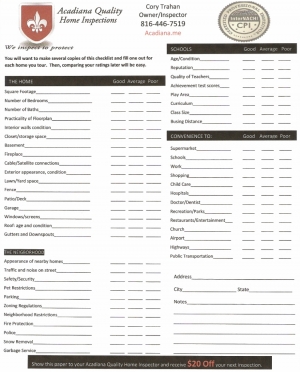 Blank Check List Form
