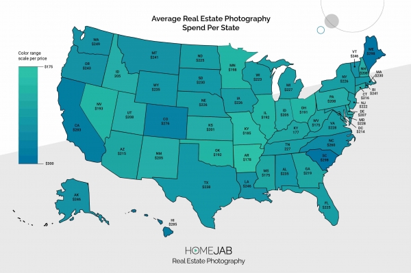 New HomeJab study shows real estate agent photography spend state-by-state