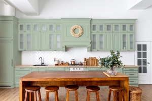 How to Match Painted Cabinet Doors with Your Countertops and Flooring