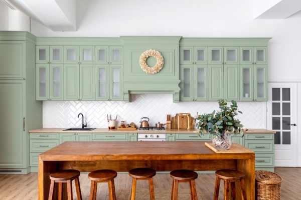 How to Match Painted Cabinet Doors with Your Countertops and Flooring