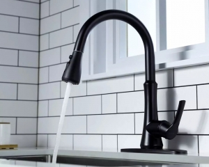 matte black pull down kitchen faucet