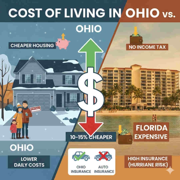 Cost of Living in Ohio vs Florida: 2025/2026 Comparison