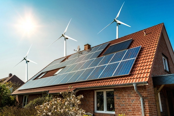 Solar panels and wind turbines go a long way to help make a home eco friendly