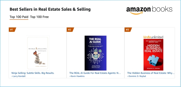 A new AI book, The REAL AI Guide for Real Estate Agents, has ranked as high as No. 2 last week on Amazon’s best-seller list for real estate sales books.