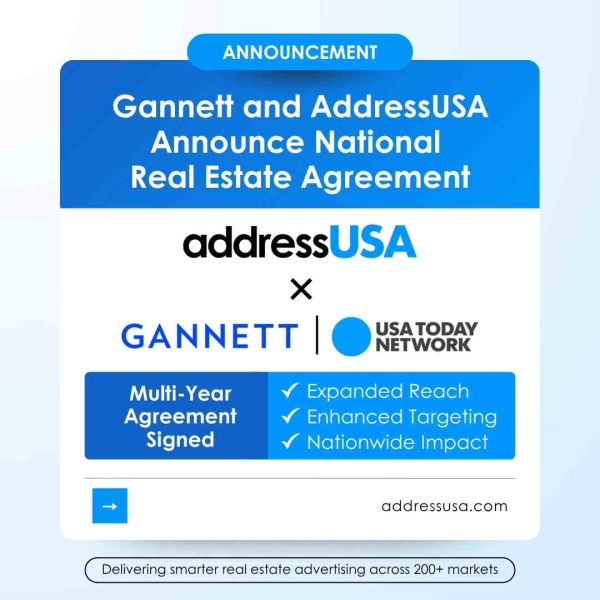Gannett and AddressUSA announce national real estate agreement