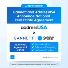 Gannett and AddressUSA announce national real estate agreement