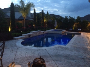 Custom backyard pool landscaping