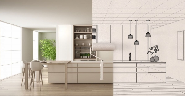 A kitchen remodeling